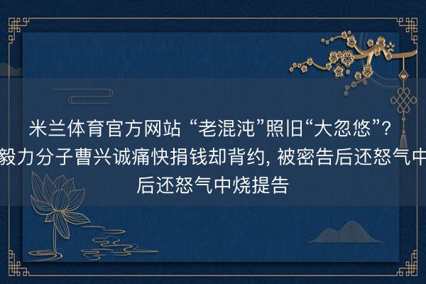 米兰体育官方网站 “老混沌”照旧“大忽悠”? “台独”毅力分子曹兴诚痛快捐钱却背约， 被密告后还怒气中烧提告